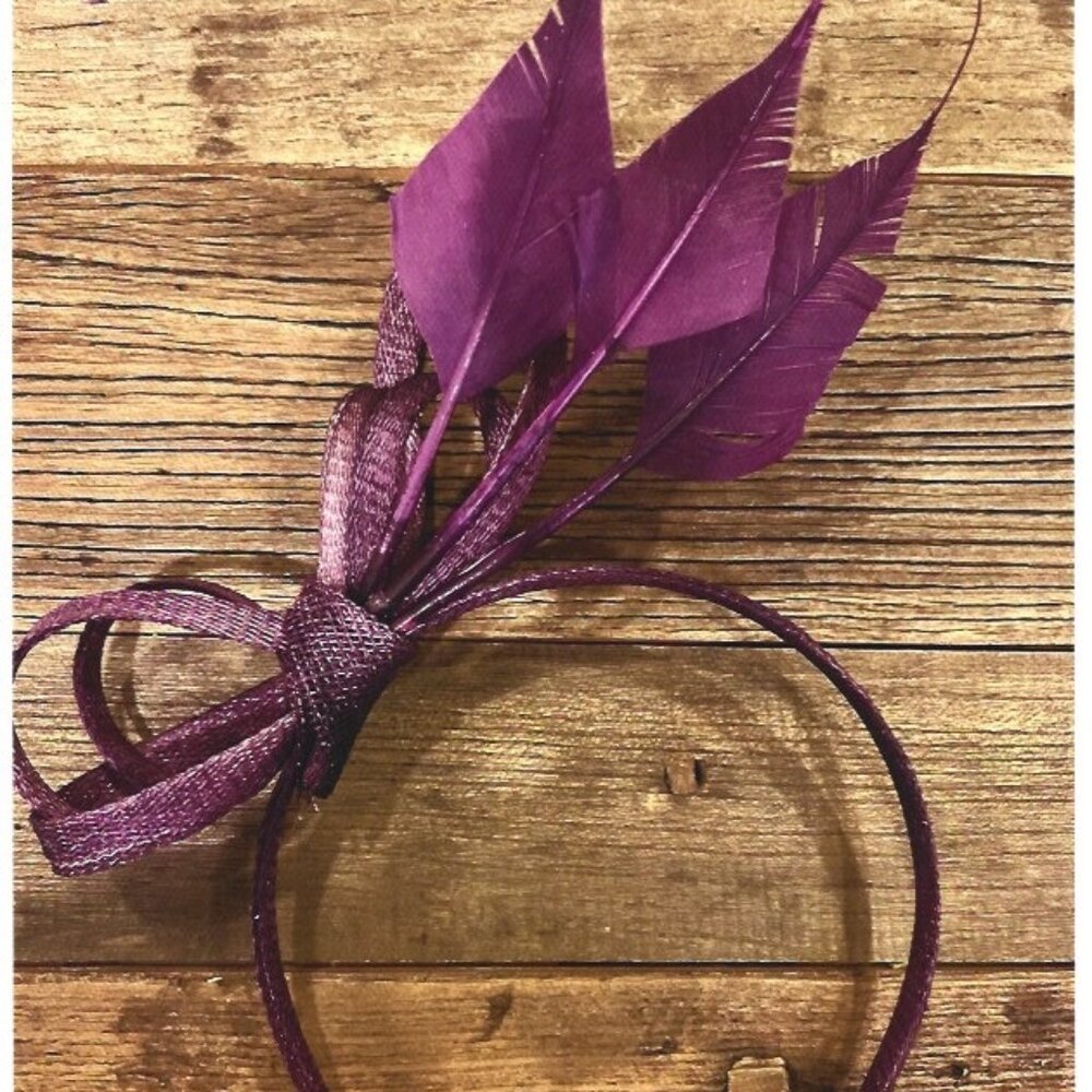 Fascinator / Headband *Designer* Purple Syname Headband and bow Purple Feather P